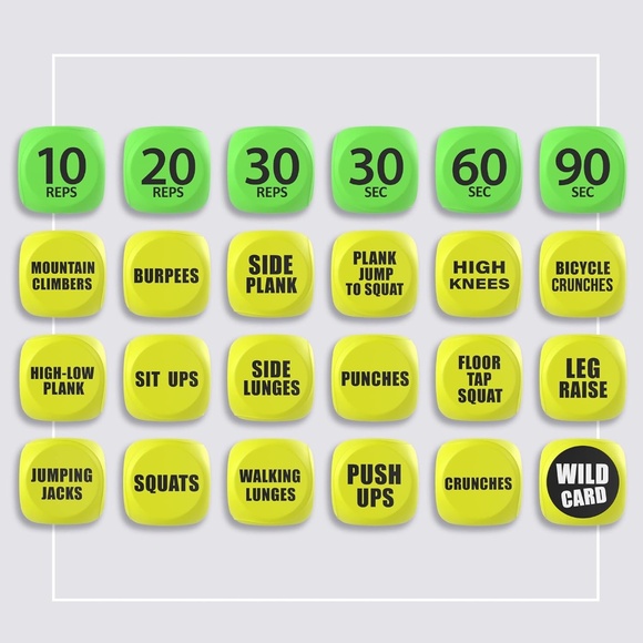 Skywin Workout Exercise Dice or Solo or Group Classes 6-Sided Foam Dice - Yellow - Picture 7 of 7